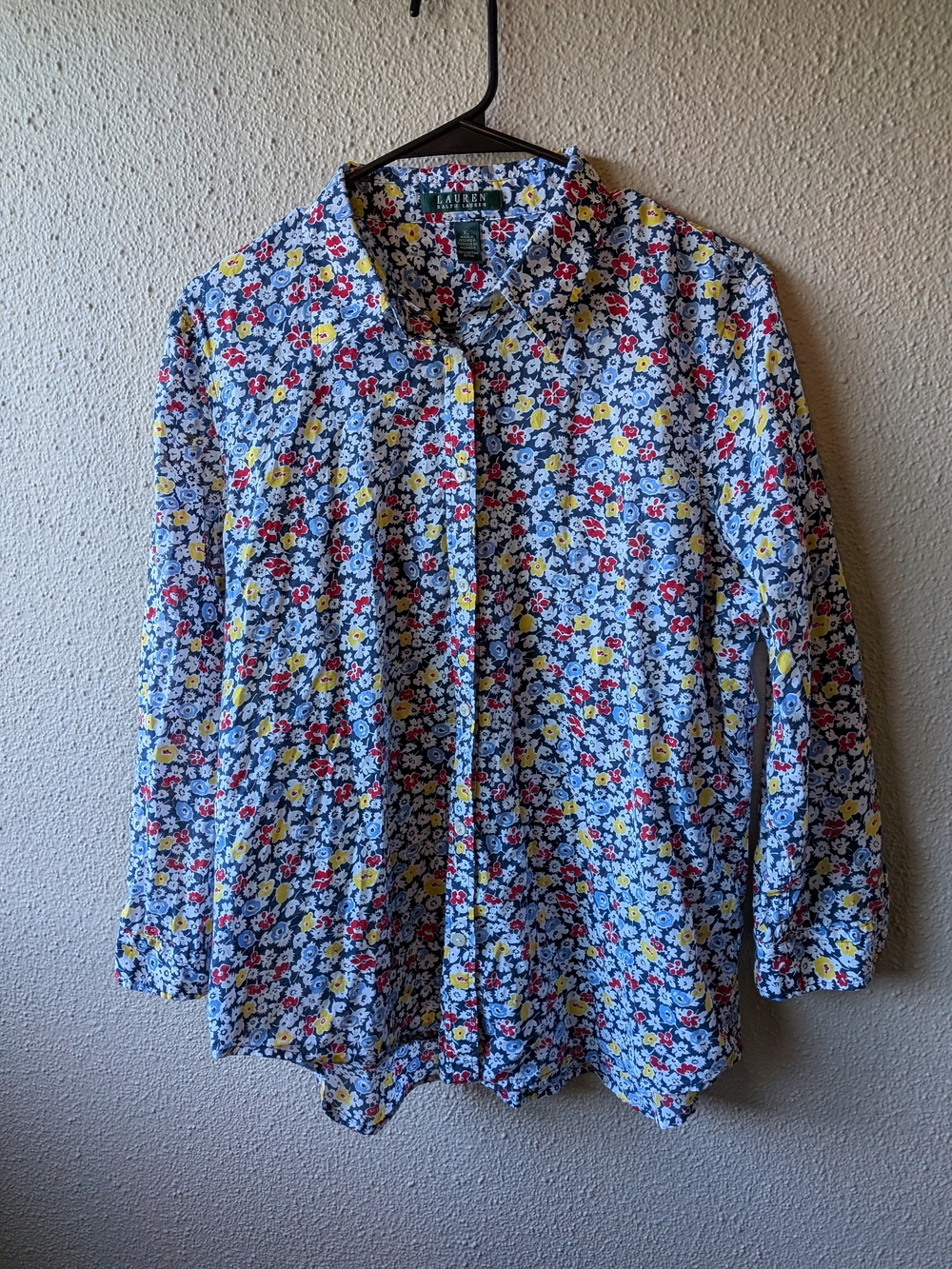Lauren Ralph Lauren Blue Floral Button-Up Shirt